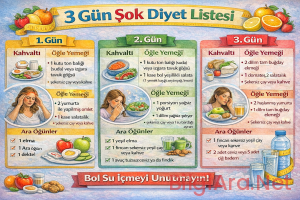 3 Gün Şok Diyet Listesi