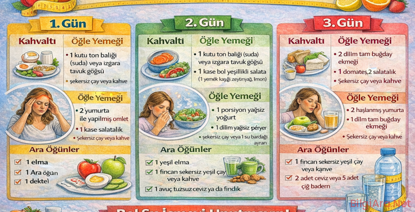 3 Gün Şok Diyet Listesi