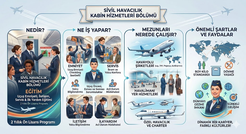 Sivil Havacılık Kabin Hizmetleri Bölümü Nedir, Ne İş Yapar ve Mezunları Nerede Çalışır?