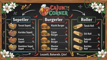 2026 Cajun Corner Menü Fiyat Listesi: Sepet, Burger ve Roll Fiyatları