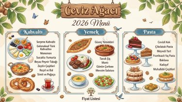 2026 Ceviz Ağacı Menü Fiyat Listesi: Kahvaltı, Yemek ve Pasta Fiyatları
