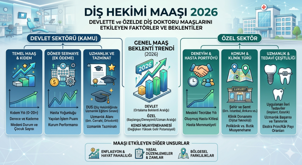 Diş Hekimi Maaşı 2026 – Devlette ve Özelde Diş Doktoru Maaşları