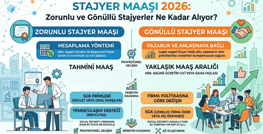 Stajyer Maaşı 2026: Zorunlu ve Gönüllü Stajyerler Ne Kadar Alıyor?