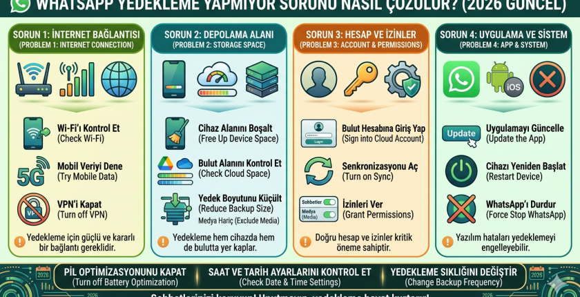 WhatsApp Yedekleme Yapmıyor Sorunu Nasıl Çözülür? 2026