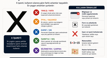 X işareti neyi temsil eder?
