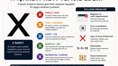 X işareti neyi temsil eder?
